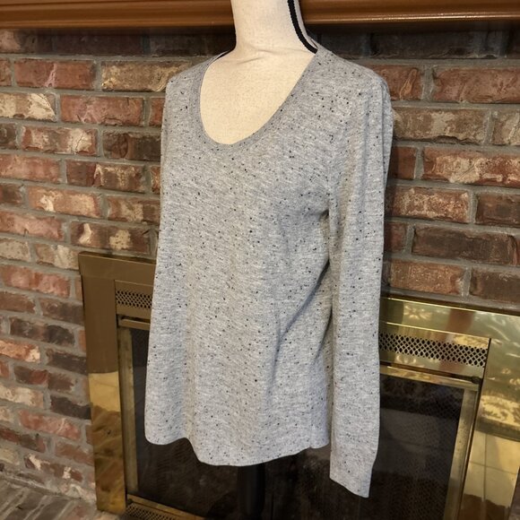 Loft Gray Speckled Long Sleeve Sweater Size Medium NWT - Picture 2 of 9